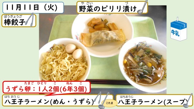11月11日の給食