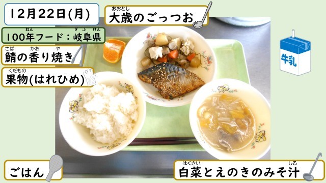 12月22日の給食