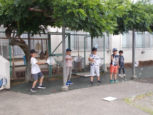 みんなでシャボン玉でとばそう！