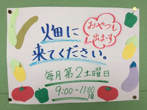 畑に来てください