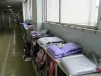 防災頭巾。無事訓練を終えて・・・。